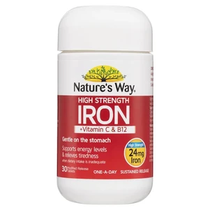 (PRE ORDER) Nature's Way High Strength Iron 30 Tablets shelf life 2yrs